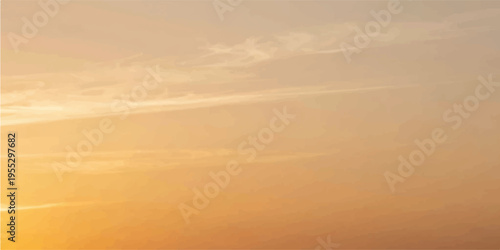 Beautiful sunset over sea and desert landscape with sun glowing through clouds above sandy beach horizon