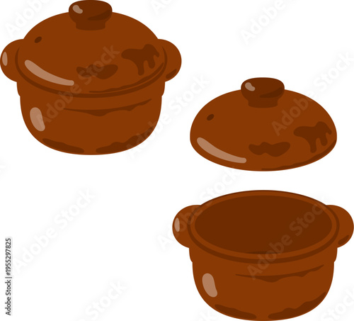 小型の丸い土鍋