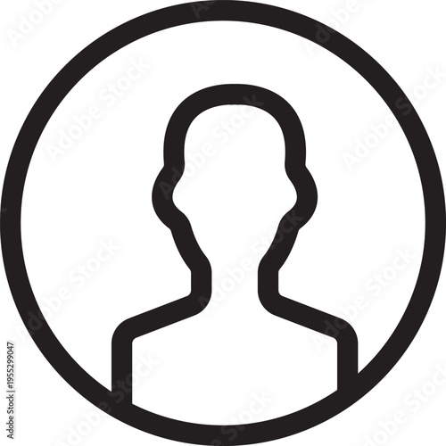 Print, Modern user profile avatar outline icon for membership registration