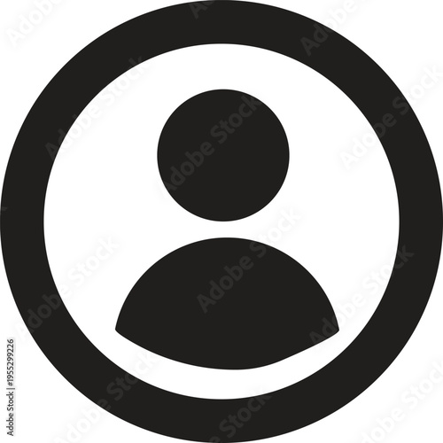 Art & Illustration, Circular user profile outline icon for social media avatar