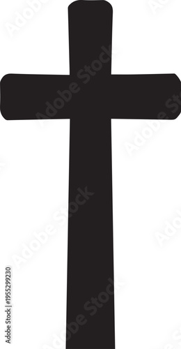 Christian cross silhouette vector illustration religious symbol