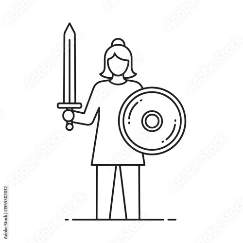 Woman holding large target with dart for goal setting and success concept