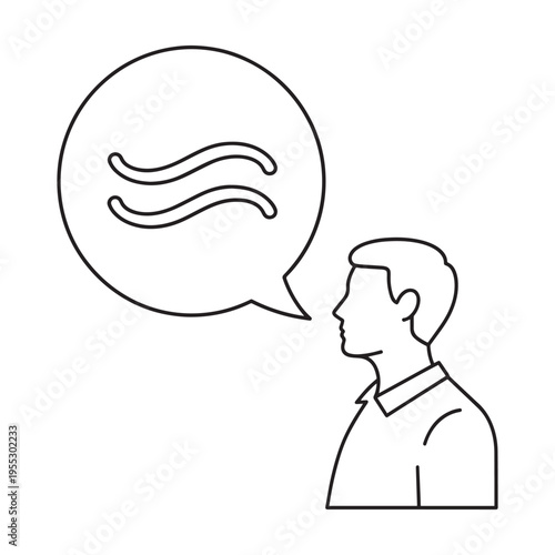 Business professional thinking with idea lightbulb concept in speech bubble