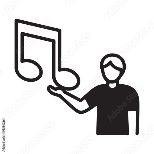 Musician in protective mask playing bass clef music note during pandemic concept