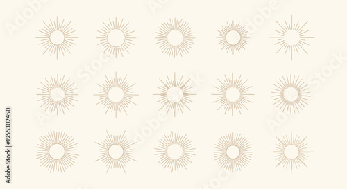 Collection of Geometric Sunburst and Starburst Designs.