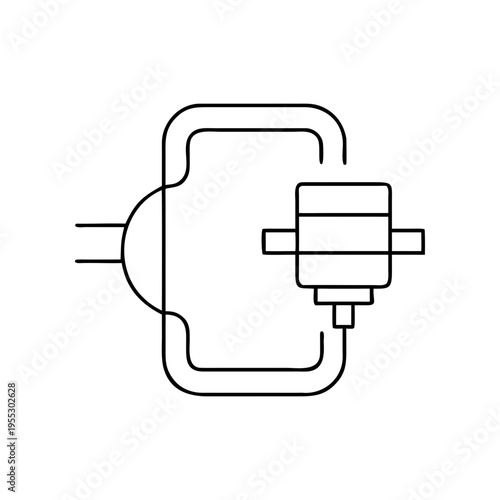 A minimalist electrical plug icon on transparent background