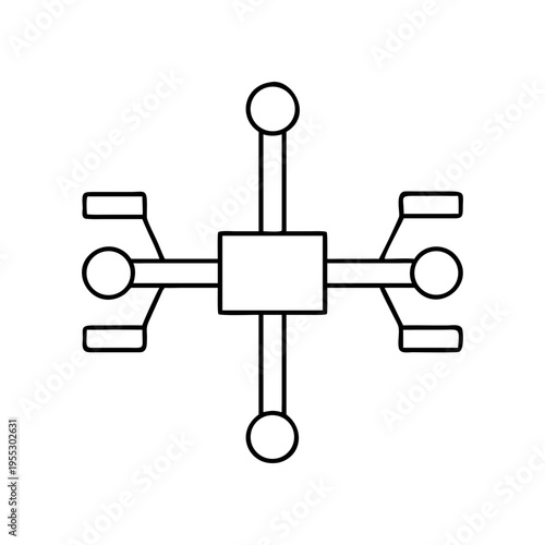 A minimalist drone icon illustration on transparent background