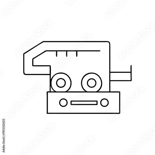 A minimalist illustration of a tape measure on transparent background