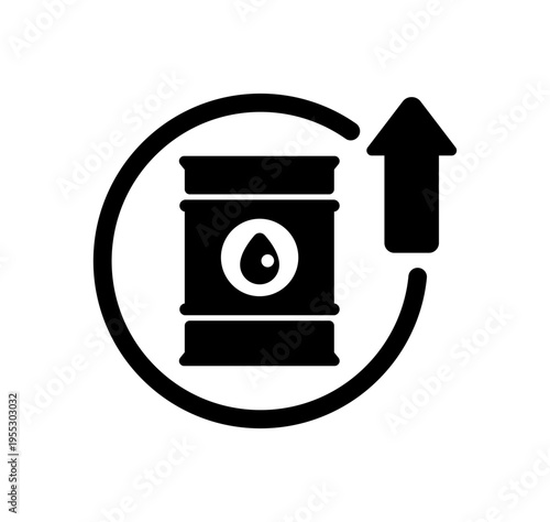 Oil price increase pictogram icon silhouette vector illustration