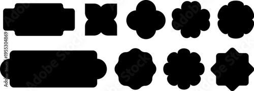 Collection of solid black frames in various geometric shapes