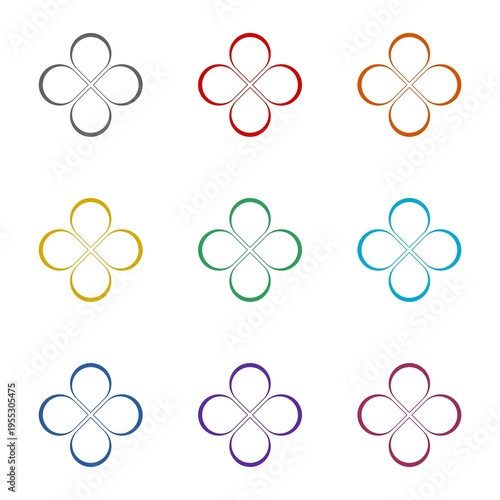 Fotografía Simple Lucky Star Clover Leaf  icon isolated on white background