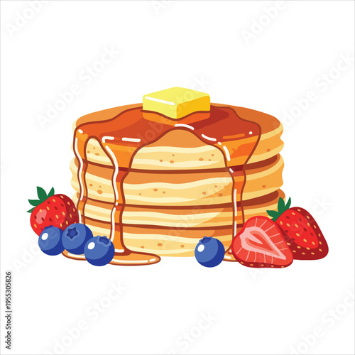 Illustration of Pancakes dessert food
