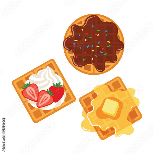 Illustration of dessert food Waffles