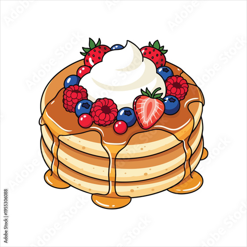 Illustration of Pancakes dessert food