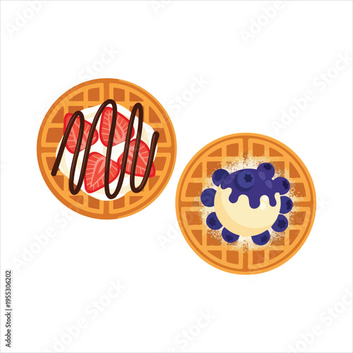 Illustration of dessert food Waffles