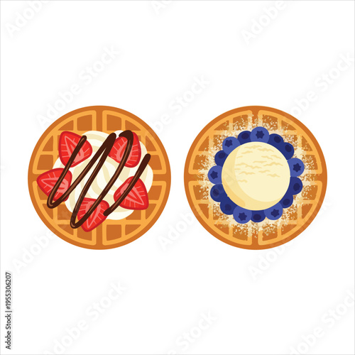 Illustration of dessert food Waffles
