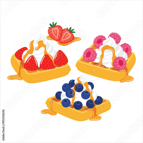 Illustration of dessert food Waffles