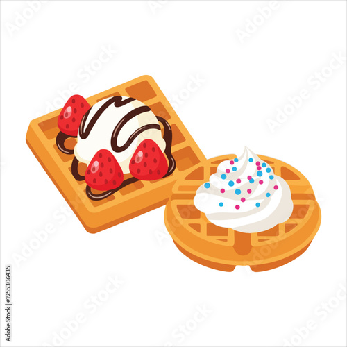 Illustration of dessert food Waffles