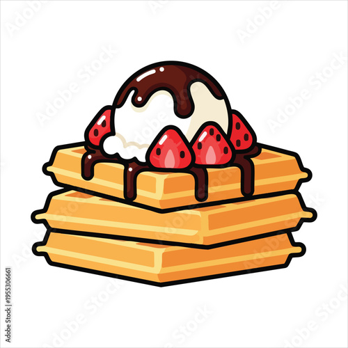 Illustration of dessert food Waffles