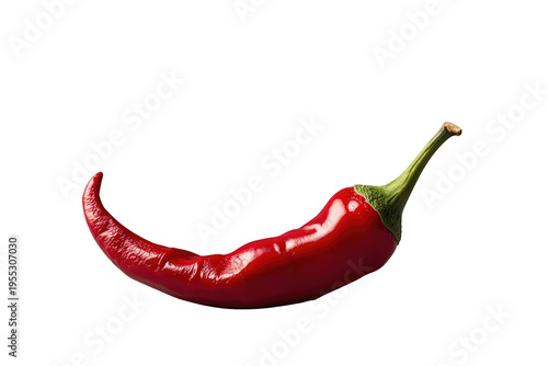 Red chili pepper with a green stem, offering a spicy touch to various cuisines, isolated on a transparent background