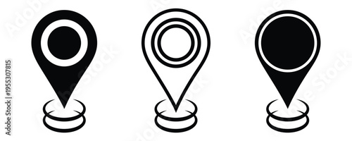  Modern location map pin icons collection. Location pin icon in editable stroke for navigation, maps and geolocation designs in apps, websites and user interfaces. Vector illustration.