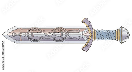 Excalibur sword with decorative handle.