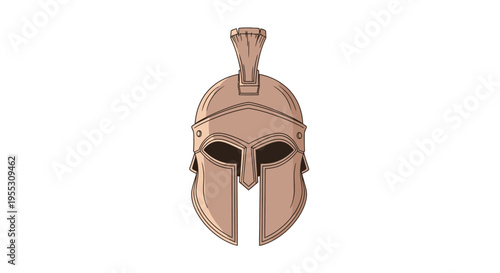 Ancient Greek Spartan Warrior Helmet Front.