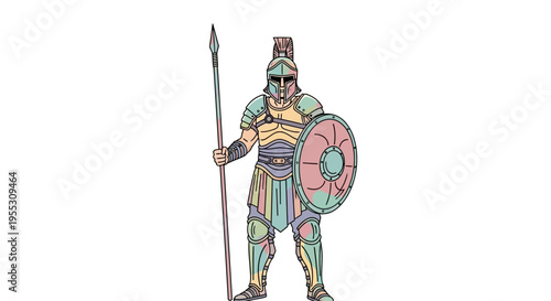 Ancient Greek Warrior with Armor.