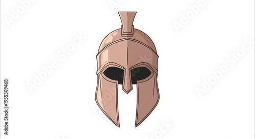 Ancient Greek Spartan Warrior Helmet Front.