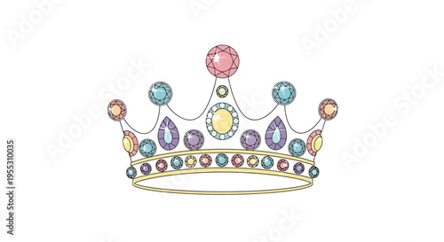 Colorful tiara with precious stones.