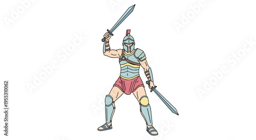 Ancient Greek Warrior in Armor.