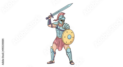 Ancient Greek Warrior in Armor.