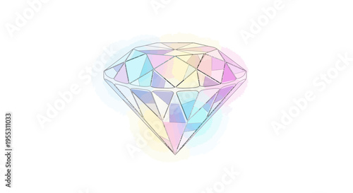 Large Iridescent Diamond Gemstone Closeup.