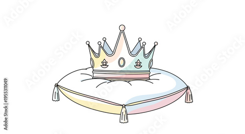 Colorful crown on a cushion.