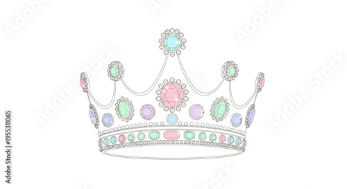 Colorful tiara with precious stones.