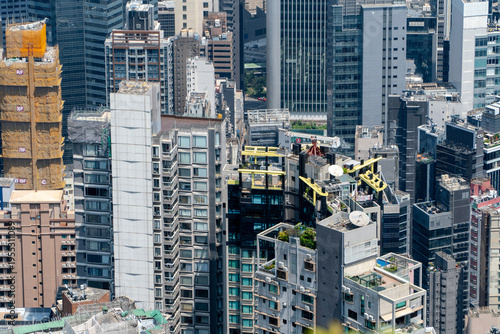 Hong Kong, China – March 23, 2024: High-rise residential buildings with sea view in Hong Kong