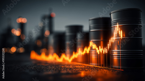 Oil price surge global markets financial analysis industrial landscape close-up economic trends