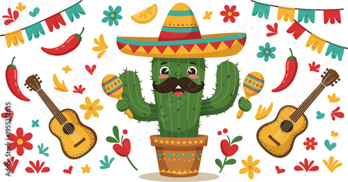 Flat cinco de mayo background
