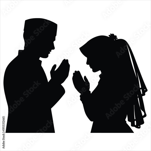 A man and a woman praying together