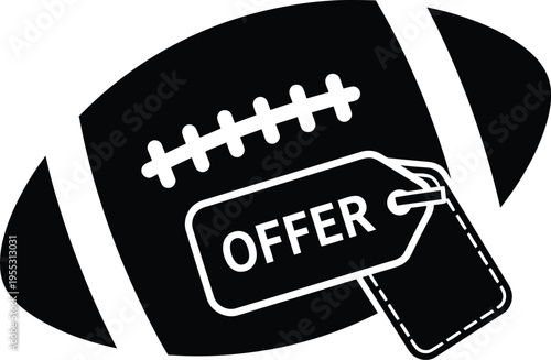 American football with offer tag