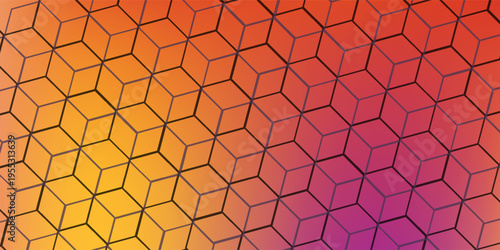 purple yellow red orange volumetric mosaic elegant