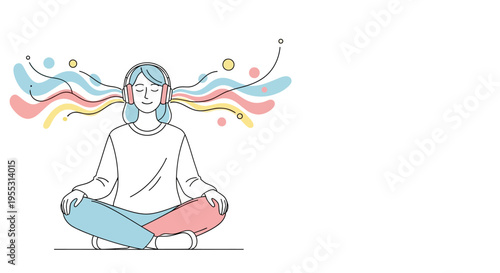 Woman Sitting in Meditation Posture.