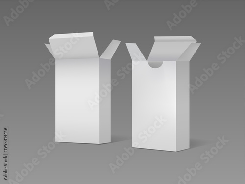 Box for playing cards mockup. Tarot card packaging vector illustration.