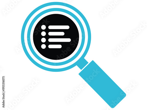 Magnifying glass searching checklist document vector icons