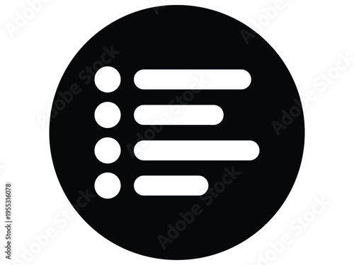 Flat list menu icon vector graphic