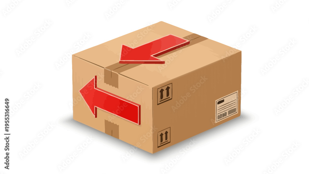 Fototapeta premium Cardboard Box with Arrows.