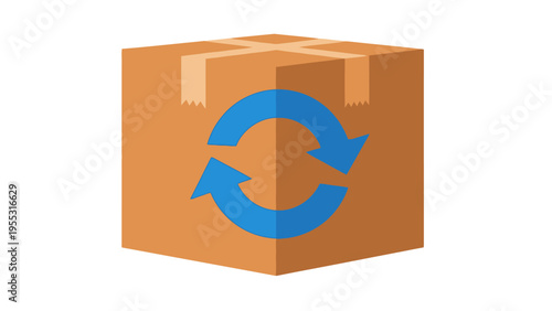 Cardboard Box Recycling Symbol.