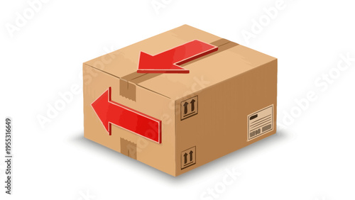 Cardboard Box with Arrows.