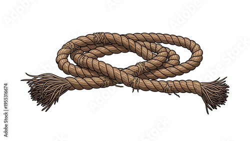Coiled Brown Rope Illustration.