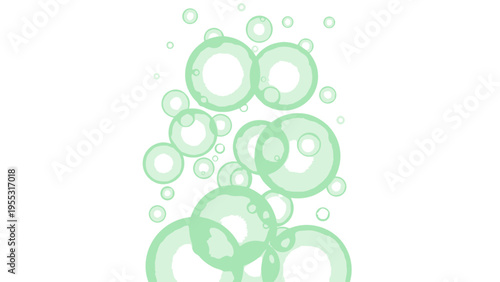 Green Soap Bubbles Rising.